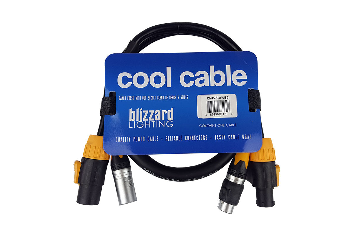 Blizzard COOL CABLE DMX 5-pin True1 Combo Cables 3' Cable