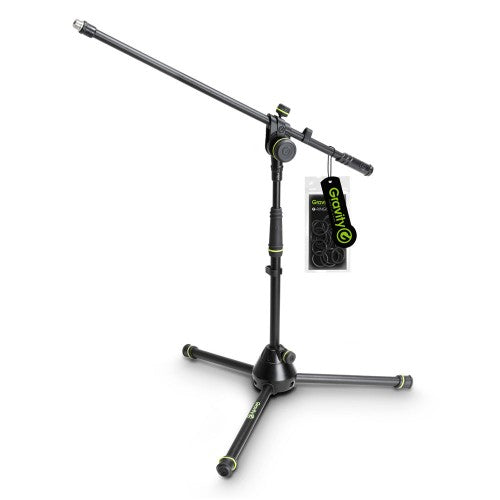 GRAVITY Short Microphone Stand with Folding Tripod Base and 2-Point Adjustment Boom
